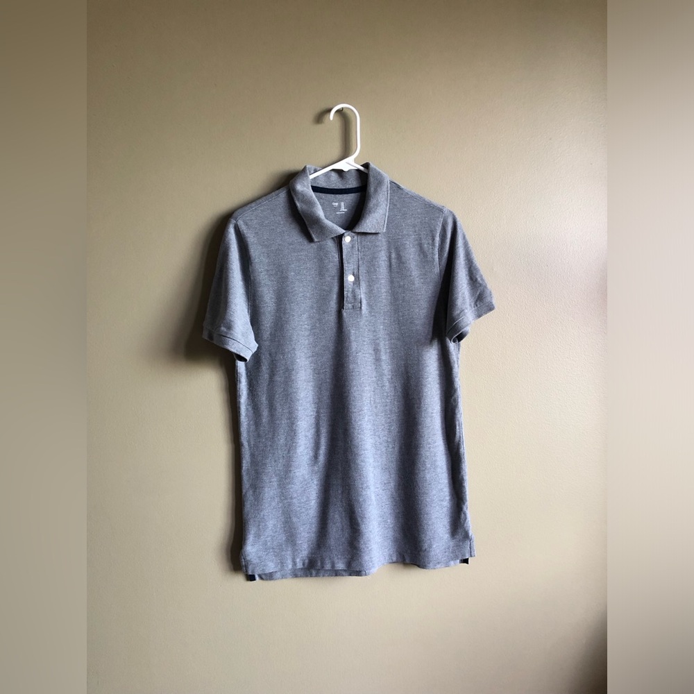 Gap Mens Grey Cotton Short Sleeve Polo Shirt Size Small